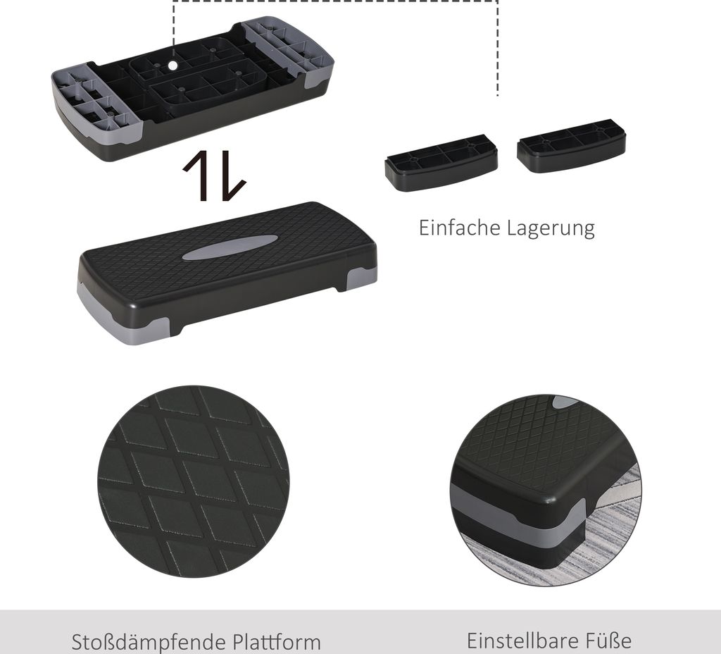 HOMCOM Stepping Board Aerobic Fitness Cvičenie na bicykli Obrázok produktu 4