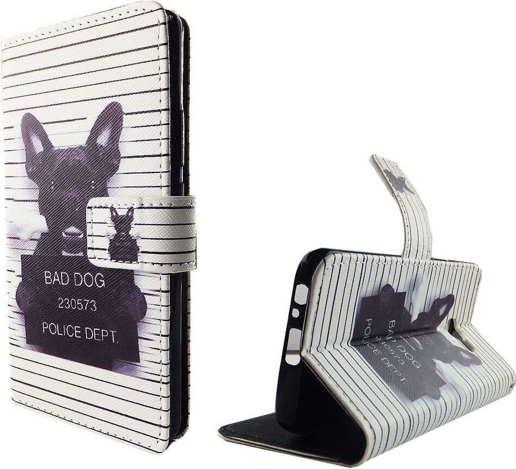 Handyhülle Tasche für Handy Samsung Galaxy A3 2017 Böser Hund Weiß