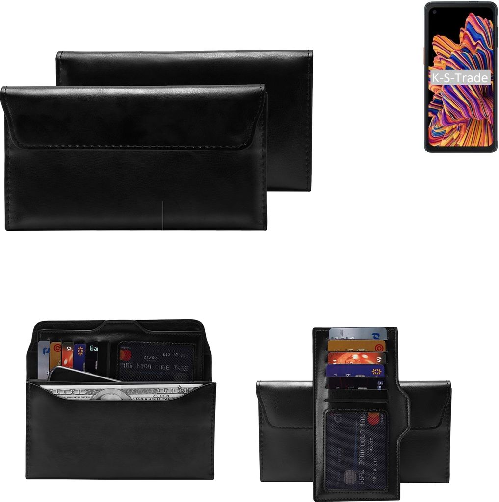 K-S-Trade Handy Hülle kompatibel mit Samsung Galaxy XCover Pro Schutz Hülle Tasche Schutz Case Handytasche Kunstleder schwarz, 1x