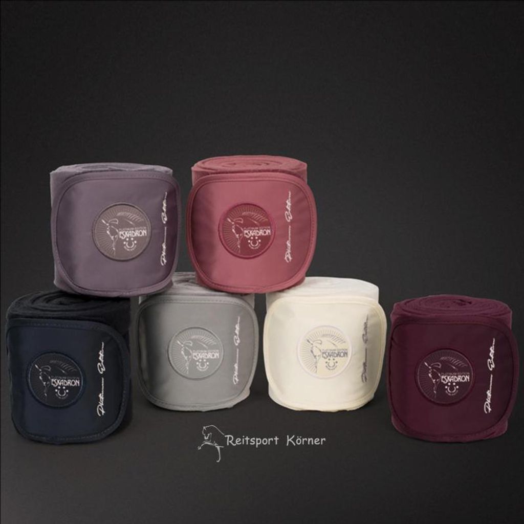 Eskadron Fleecebandagen Platinum mit GLOSSY Patch Größe - Pony Farbe - silvergrey