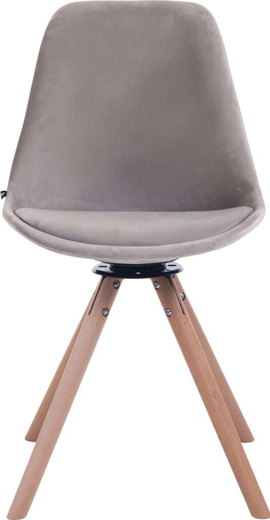 Esszimmerstuhl HLO-CP85 Samt Rund natura grau