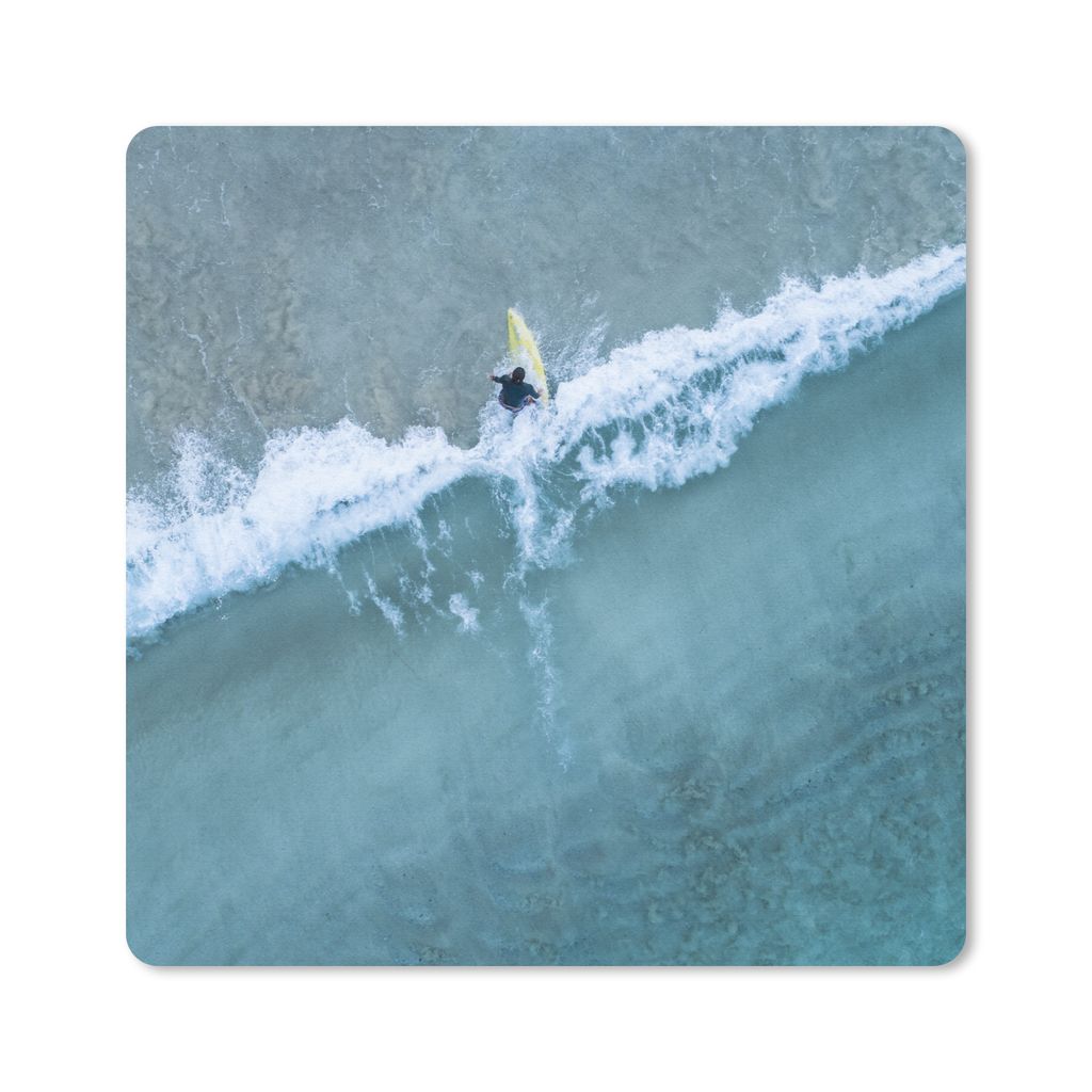 MuchoWow Mauspad Mousepad Luftaufnahme eines Surfers in den blauen Wellen 20x20 cm - Mousepads - Maus Mat - Pad - Mausunterlage - Desk Mat - Bure...