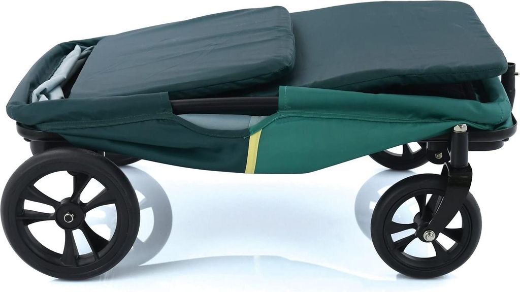 Bolderwagen Eco Light Stabil Inklappbar mit Sitzkissen - 1 Kind - Belastbar bis 50 kg - Grün Bolderkar