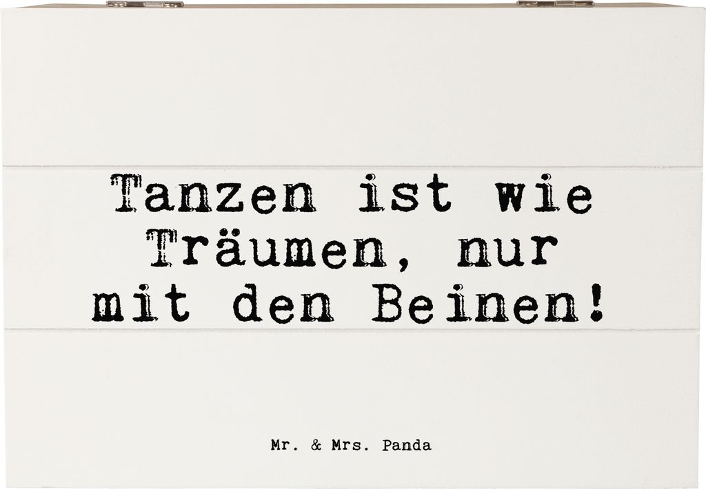 Mr. & Mrs. Panda Kiste Tanzen ist wie Träumen,... 22 x 15 cm - Weiß - Geschenk, Box, Spruch Sprüche Weisheiten Zitate Lustig Weisheit Worte, Hol...