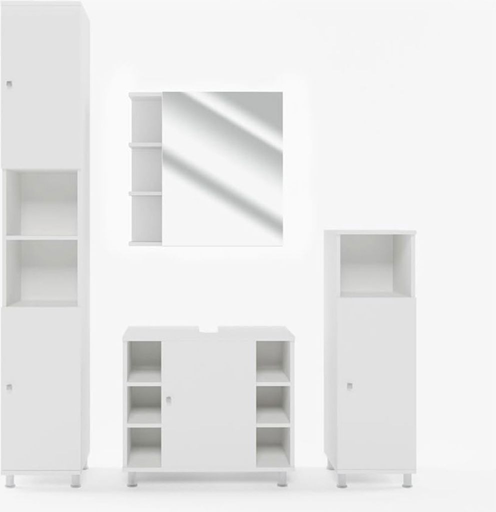 Vicco Szafka z lustrem w łazience Fynn, 62 x 64 cm, Biały Zdjęcie produktu 10