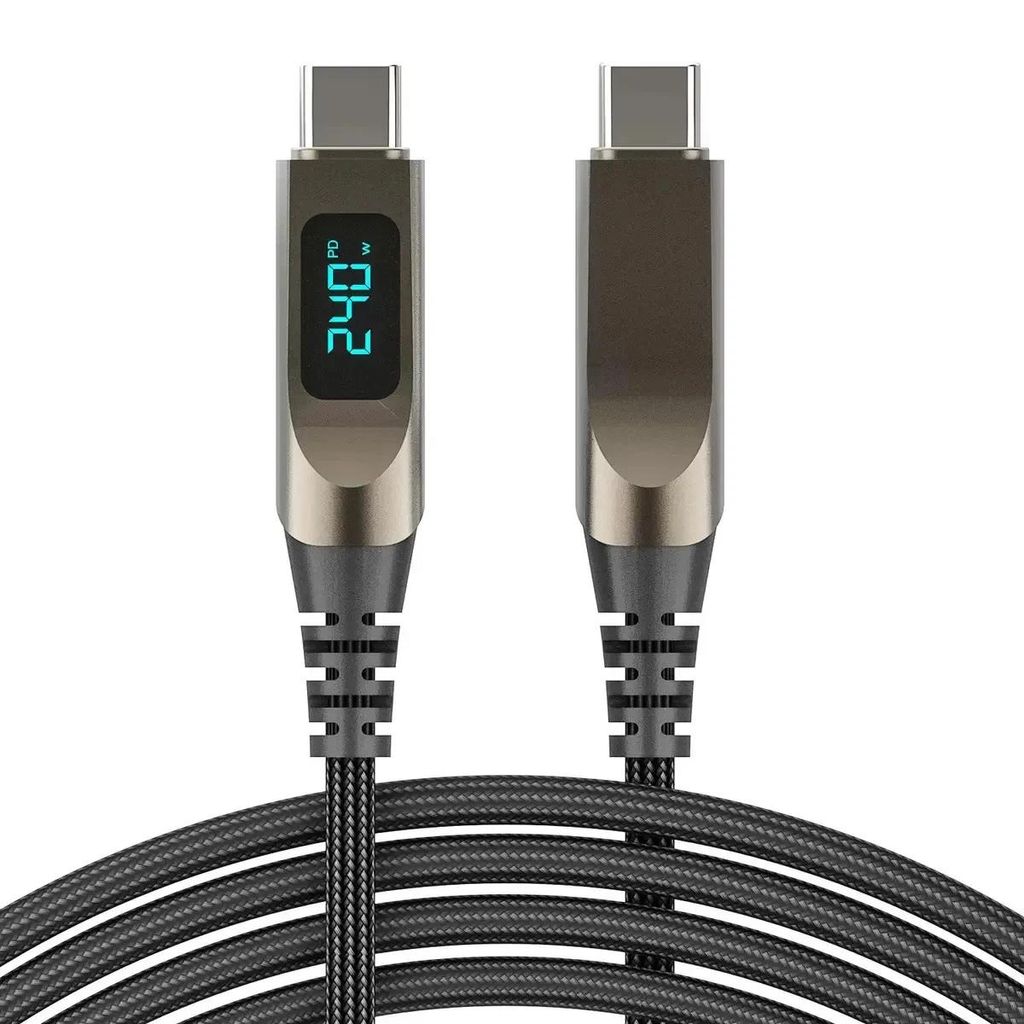 USB-C Kabel Schnellladekabel 240W Anzeige Laptop Datenkabel Produktbild 