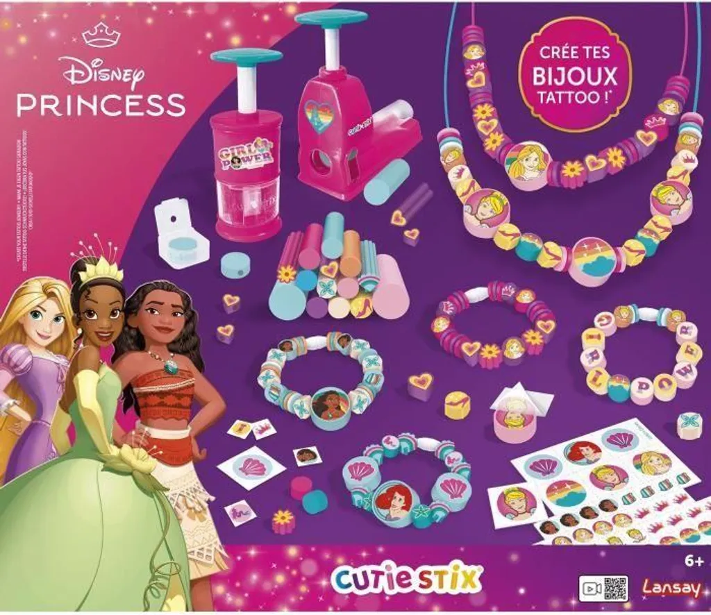 Set Creativo Cutie Stix Disney Princess Lansay - Kit Gioielli Fai da Te