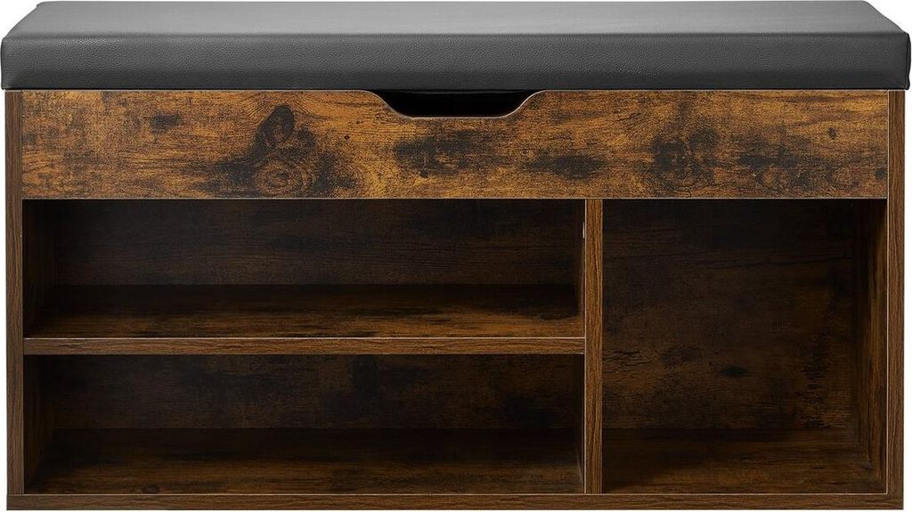 Entryway Shoe Bench, 805 x 305 x 445 mm Shoe Storage Organizer with Hidden Lift Top Storage Space, 300lbs Bench with Cushion Seat and 3 Cabinets fo...
