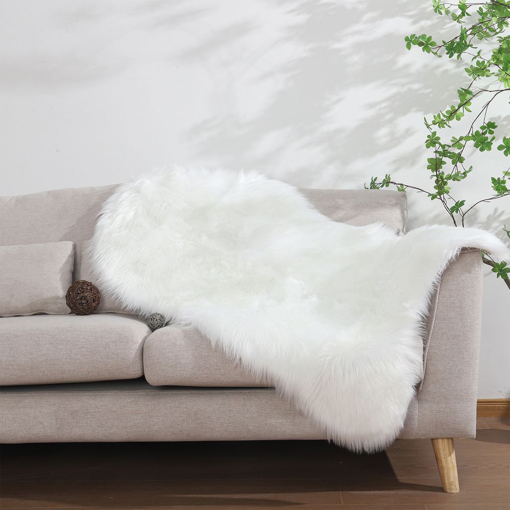 120-130 cm Umělá kožešina ovčí kůže koberec z jehněčí kůže Obrázek produktu 10