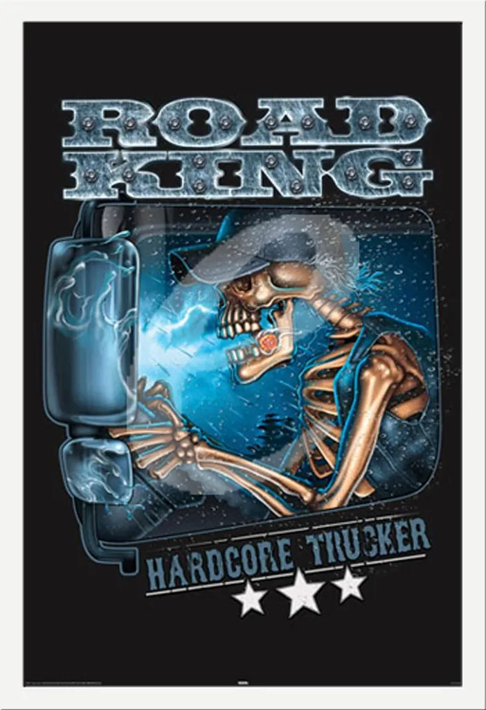 Poster Road King + Cornice MDF Bianco Shinsuke Disco Acrilico 61x91