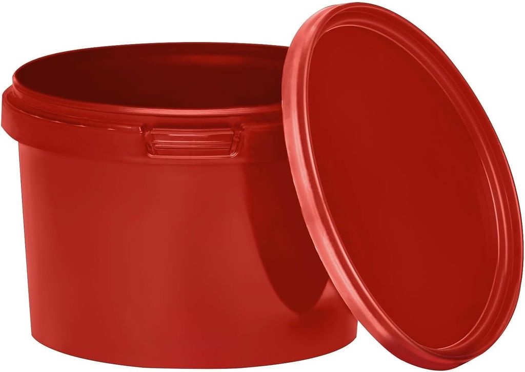 BenBow Eimer mit Deckel mit Griff 0,5L Anzahl: 5 Stk., Weiß BSR-, Luftdicht, Lebensmittelecht, BRC-, auslaufsicher