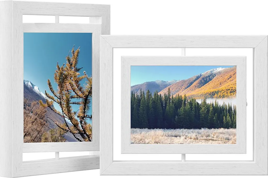 Cadre photo double face pivotant lot de 2 pour photos de 13 x 18 cm