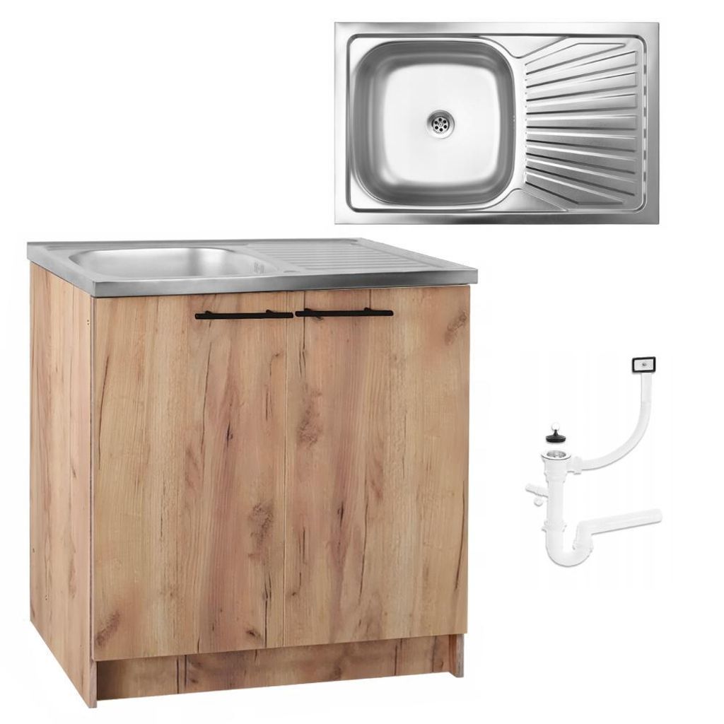 Stamar | Kuchyňská linka - s dřezem - dub zlatý - 80 cm - Obrázek produktu 
