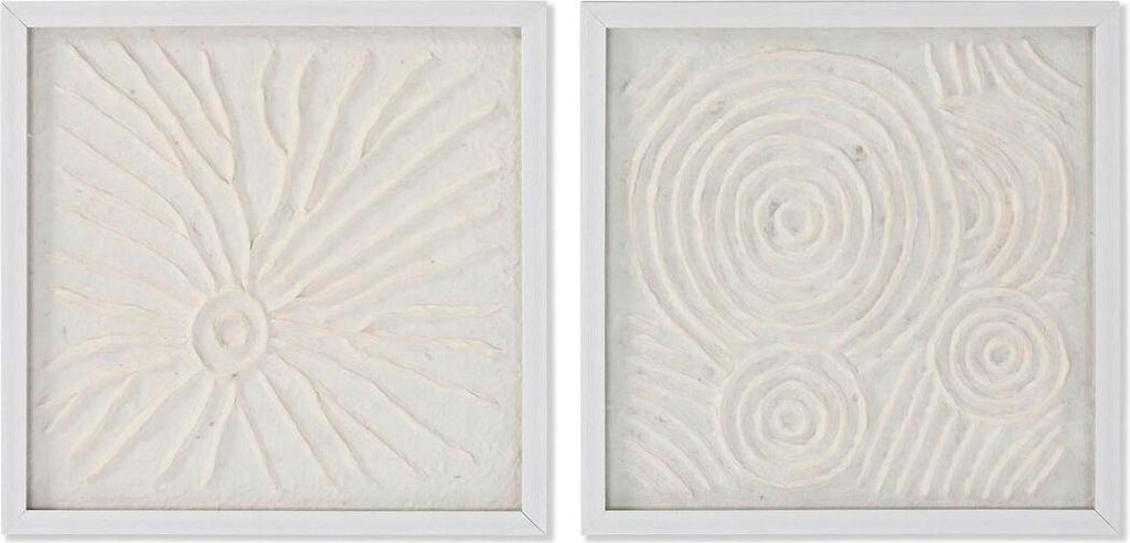 Satz mit 2 Bildern Home ESPRIT Papier Kristall 35 x 2 x 35 cm