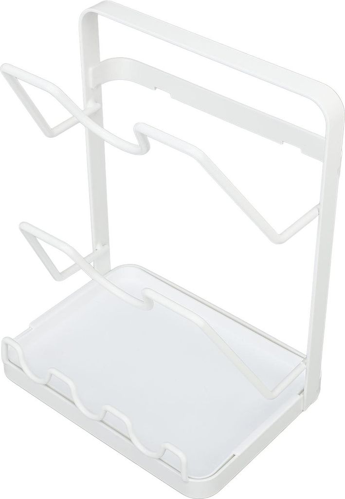 Topfdeckel Rack keine Bohrung Wand montiert Topfdeckel Rack wasserdicht rostfrei Kohlenstoffstahl Topfdeckel Halter mit Drainage Tray für Küche D...