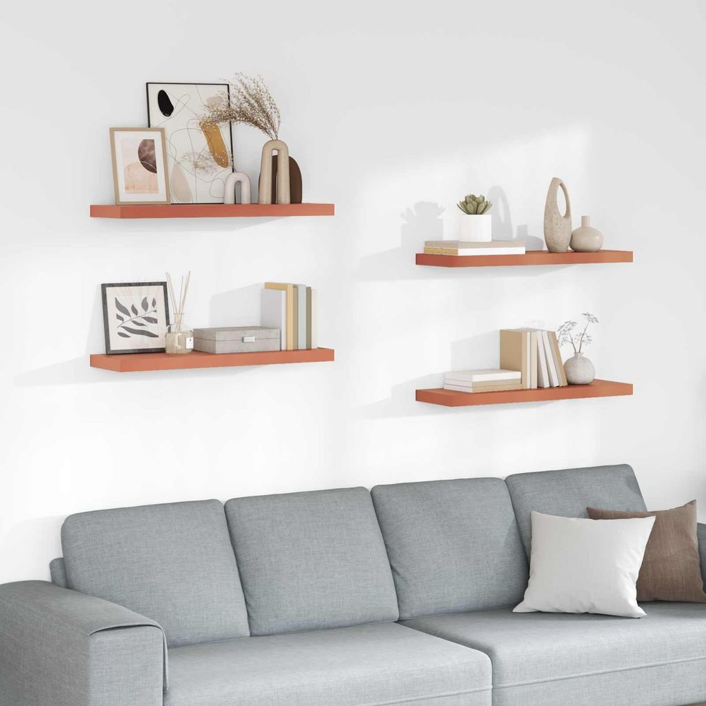 Maison Exclusive - Wandregal Wandmontiert 4 pcs Rot 80 x 23,5 x 4 cm Holzwerkstoff