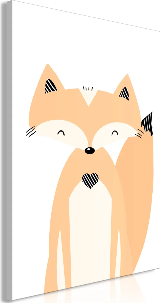 Quadro in tessuto non tessuto - Volpe felice (1 parte) verticale 80x120 cm Per bambini e-A-0147-b-a