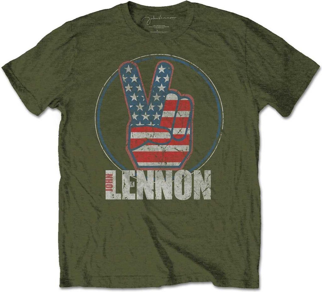 John Lennon - T-Shirt für Herren/Damen Uni RO2176 (S) (Militärgrün)