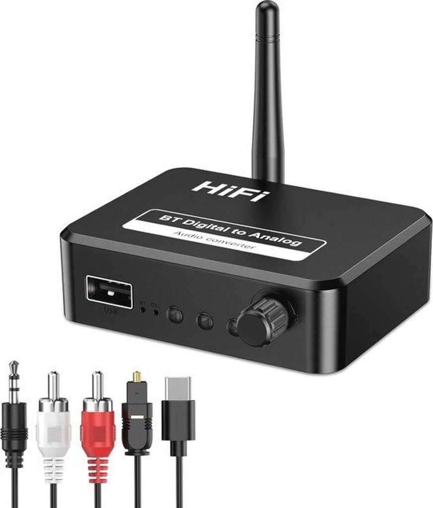 Bluetooth 5.1 Empfänger - 3-in-1 Audio-Adapter mit USB-Stick für Drahtlose Audiokopplung