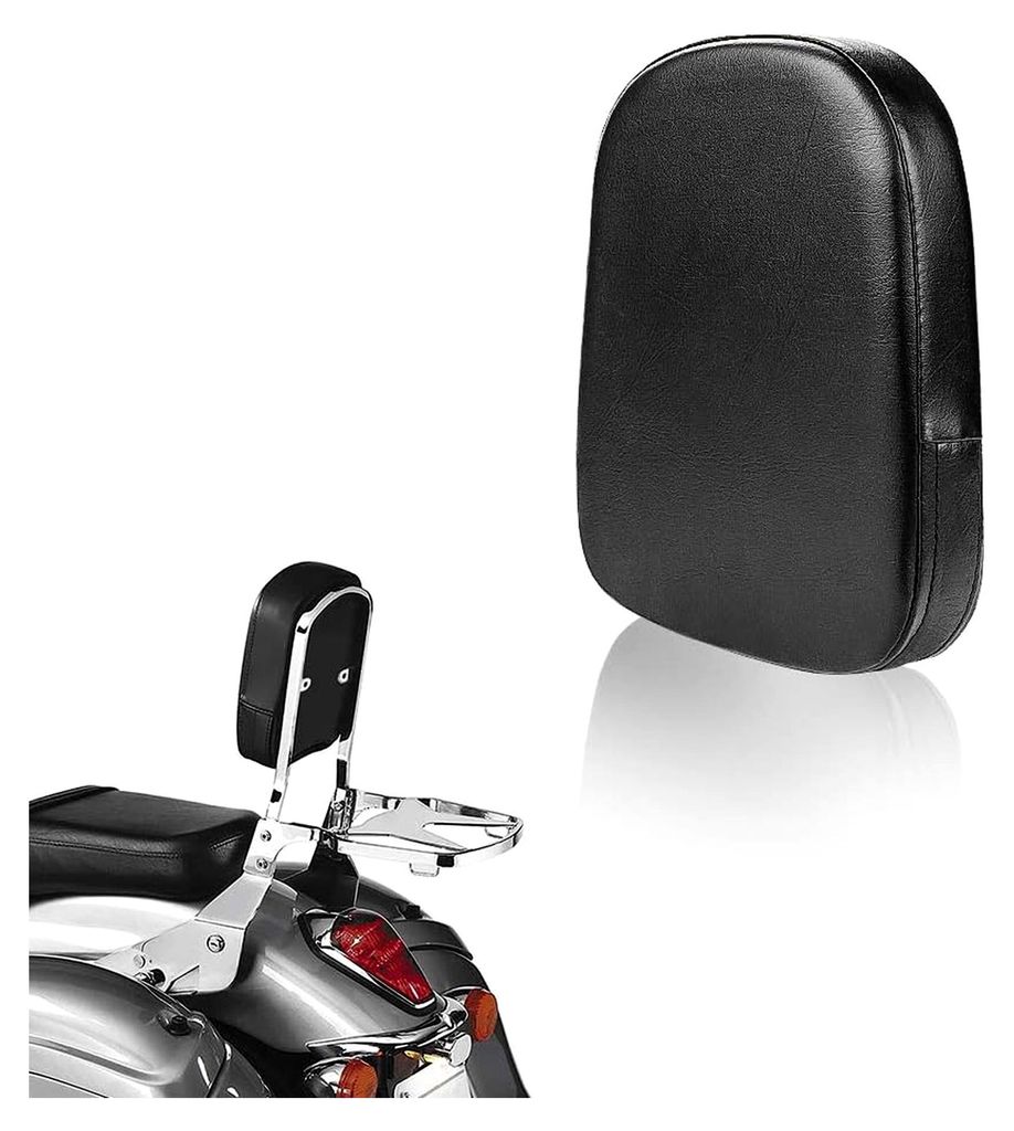 Universal Leder-Rückenlehnenpolster für Motorrad Sissy Bar Gepäckträger, Beifahrer-Rückenlehnenpolster geeignet für die meisten Motorradmodelle