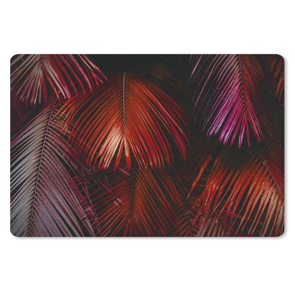 MuchoWow Mauspad Mousepad Palmenblatt - Dschungel - Rot 27x18 cm - Mousepads - Maus Mat - Pad - Mausunterlage - Büroartikel - Desk Matten