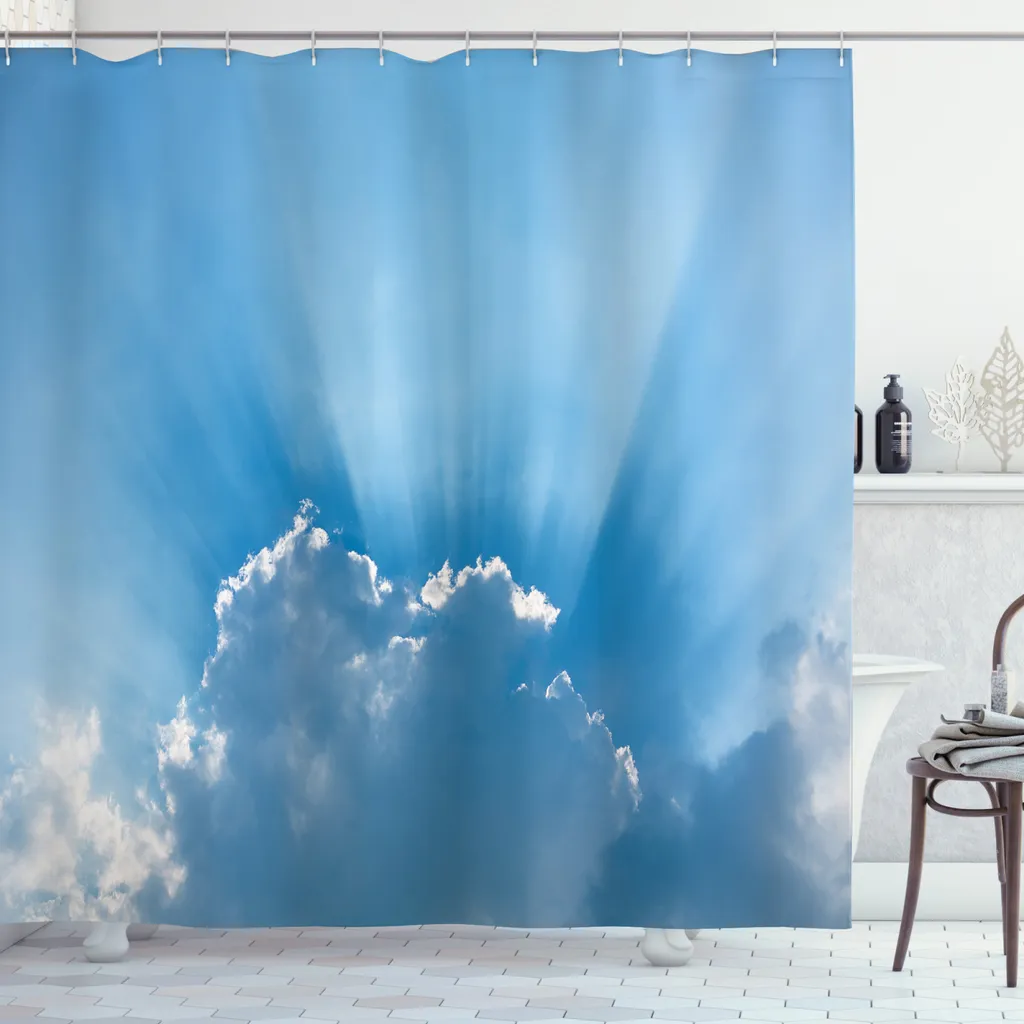 Rideau de douche extra large pour baignoire motif Sunburst 240x175