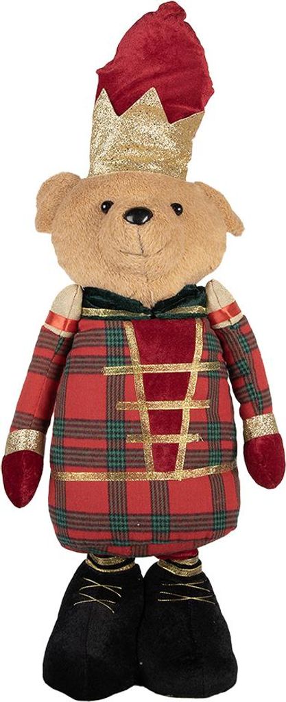 Clayre & Eef Weihnachtsdekorationsfigur Bär 25x15x60 cm Braun Textil