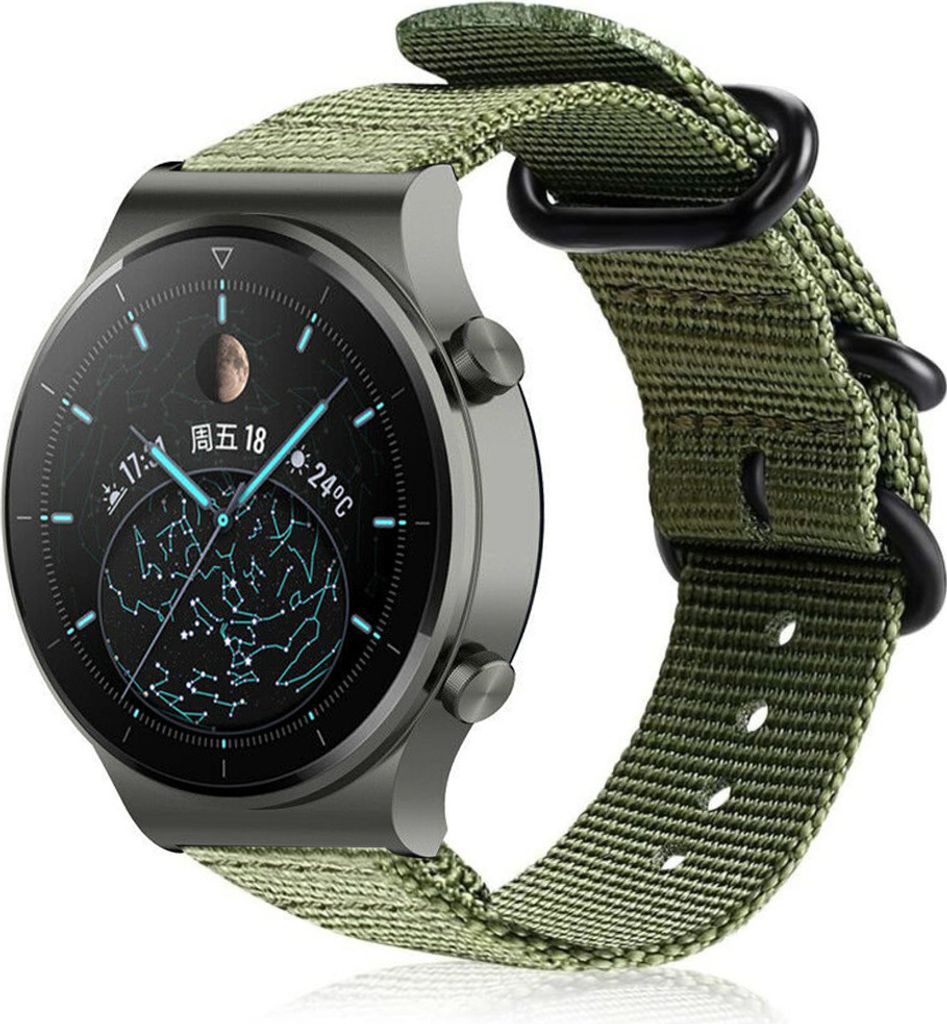 Strap-it Huawei Watch GT 2 Pro Nylon Schnallenarmband (Grün)