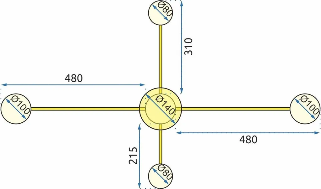 Éclairage LED Moderne Toolight APP520-4C Gold pour Intérieur Design