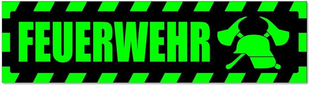 Kiwistar - Autoaufkleber - Grün - Schwarz - 45 x 12 cm - Feuerwehr Motiv 2 gestreift - Hinweis Aufkleber Sticker für Auto, Kfz, Fahrrad, PKW, LKW