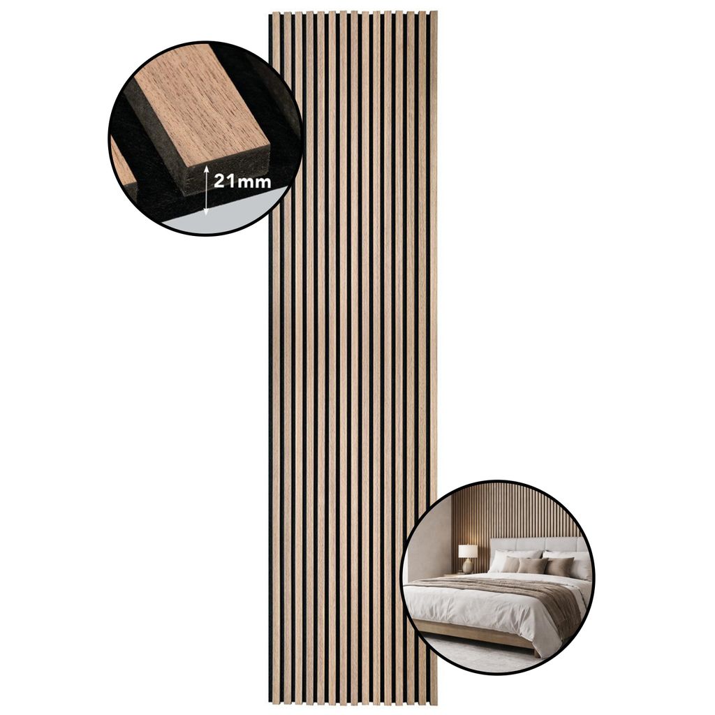 LP Projekt Holzwandpaneel 240x40cm | Modernes 3D Produktbild 