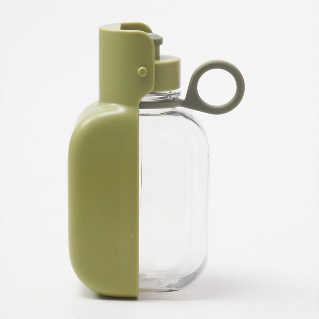 Zimilo Faltbare Haustier Trinkflasche 550ml, Hund Trinkbecher, Katzen Wasserflasche, auslaufsicher, tragbar, Outdoor Reise, Kunststoff, Grün