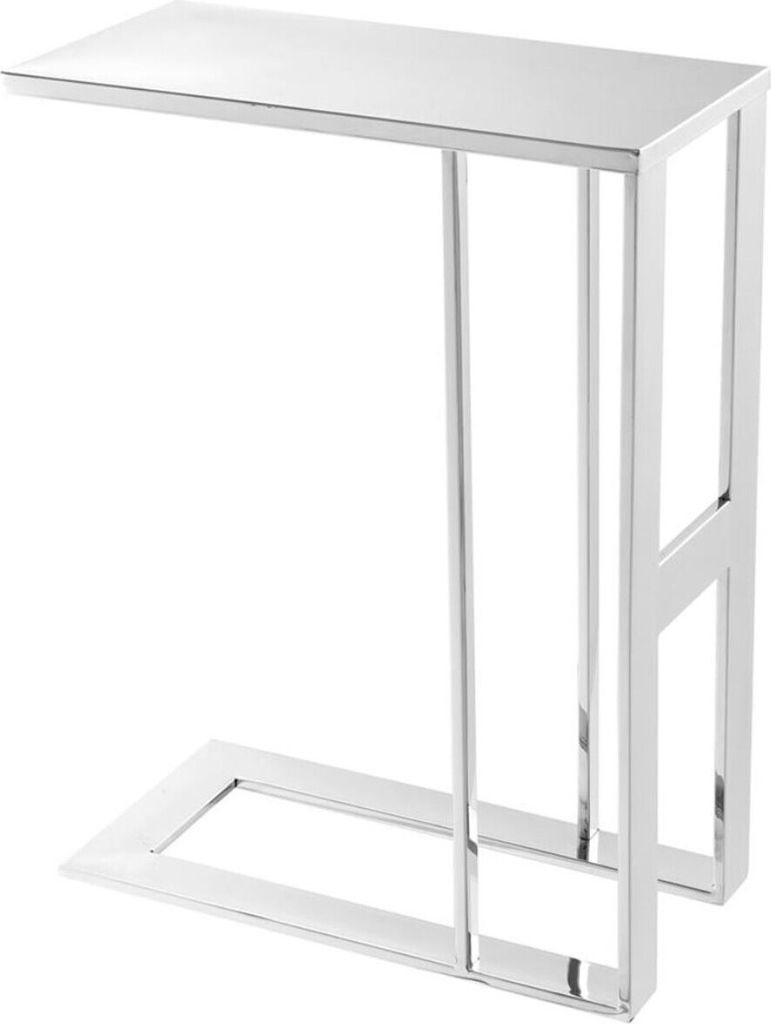 Casa Padrino Luxus Designer Edelstahl Beistelltisch Silber 45 x 23 x H. 60 cm - Designermöbel