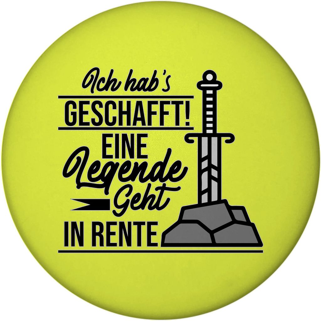 Rentner Magnet rund mit Flaschenöffner mit Spruch Ich habs geschafft Eine
