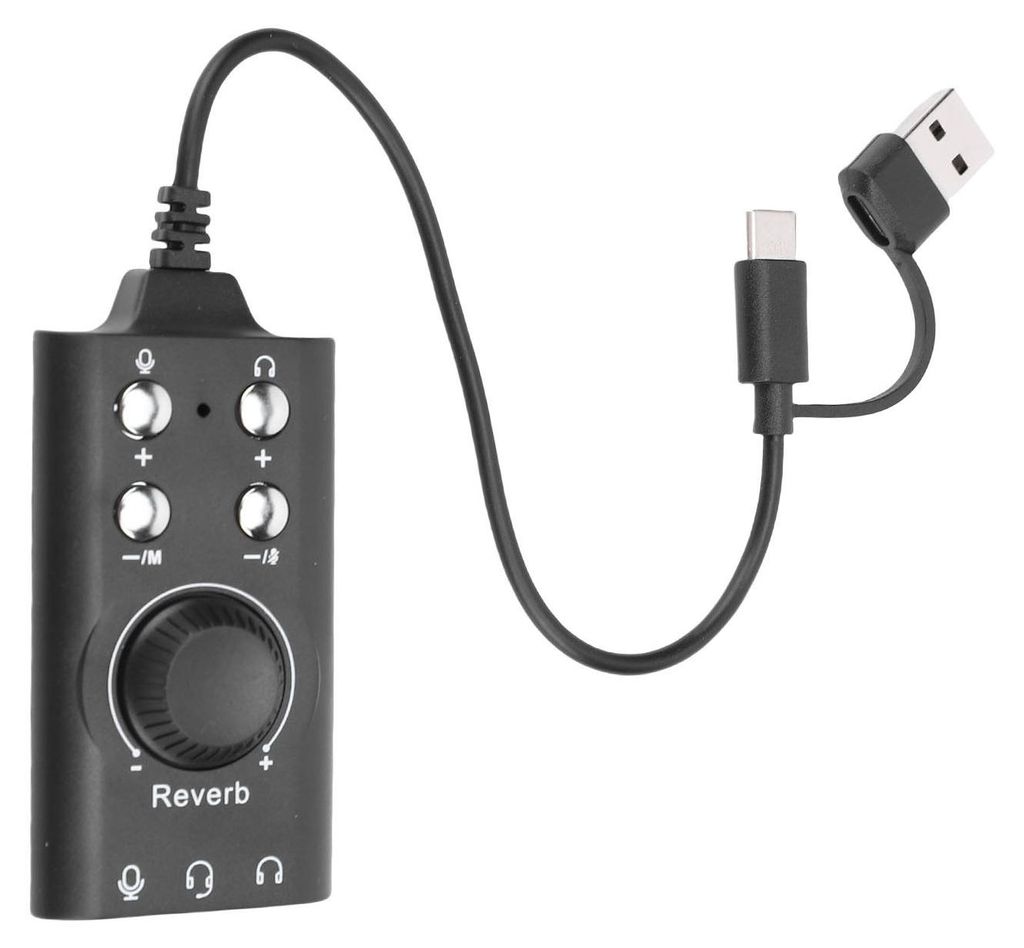 Externe USB-Stereo-Soundkarte mit Lautstärkeregler – USB-zu-3,5-mm-Klinkenadapter für PC, Laptop, Desktop und Headset