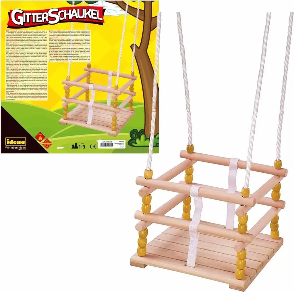 Idena 40192 Altalena per bambini in legno giallo Immagine del prodotto 