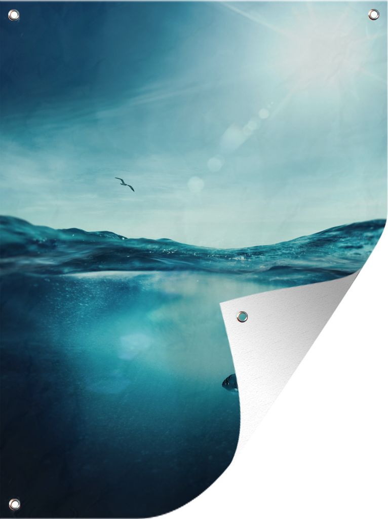 MuchoWow 60x80 cm Outdoor-Poster Gartendeko Sichtschutz Garten Poster für den Garten Fisch nur im Meer