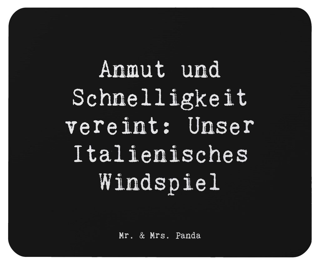 Mr. & Mrs. Panda Mouse Pad Spruch Italienisches Windspiel - Schwarz - Geschenk, Hunderasse, sanfte Natur, Hund mit Charakter, liebenswert, Schnelli...