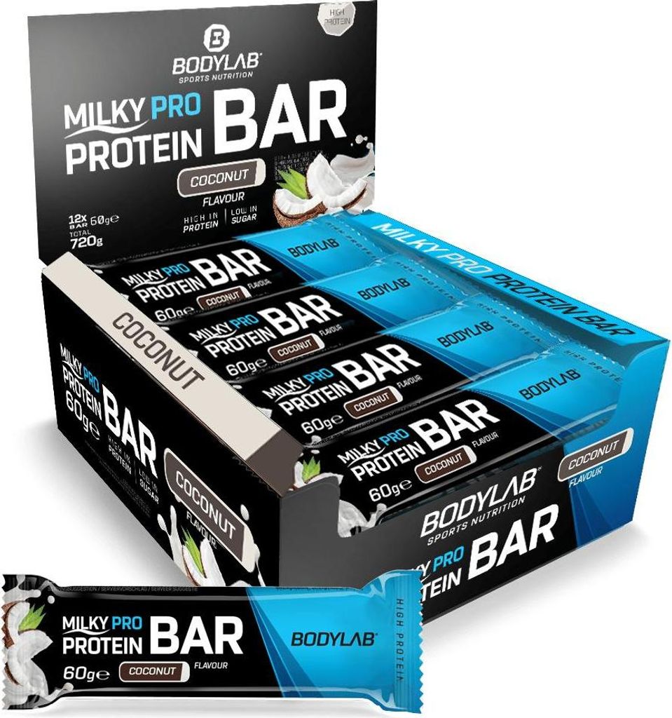 BODYLAB Milky Pro Protein Bar - 12x60g - Coconut