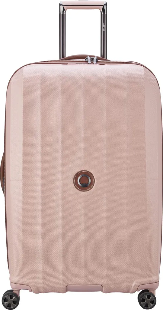 Grande valise rigide DELSEY Carrousel 76cm extensible rose 4 doubles roues