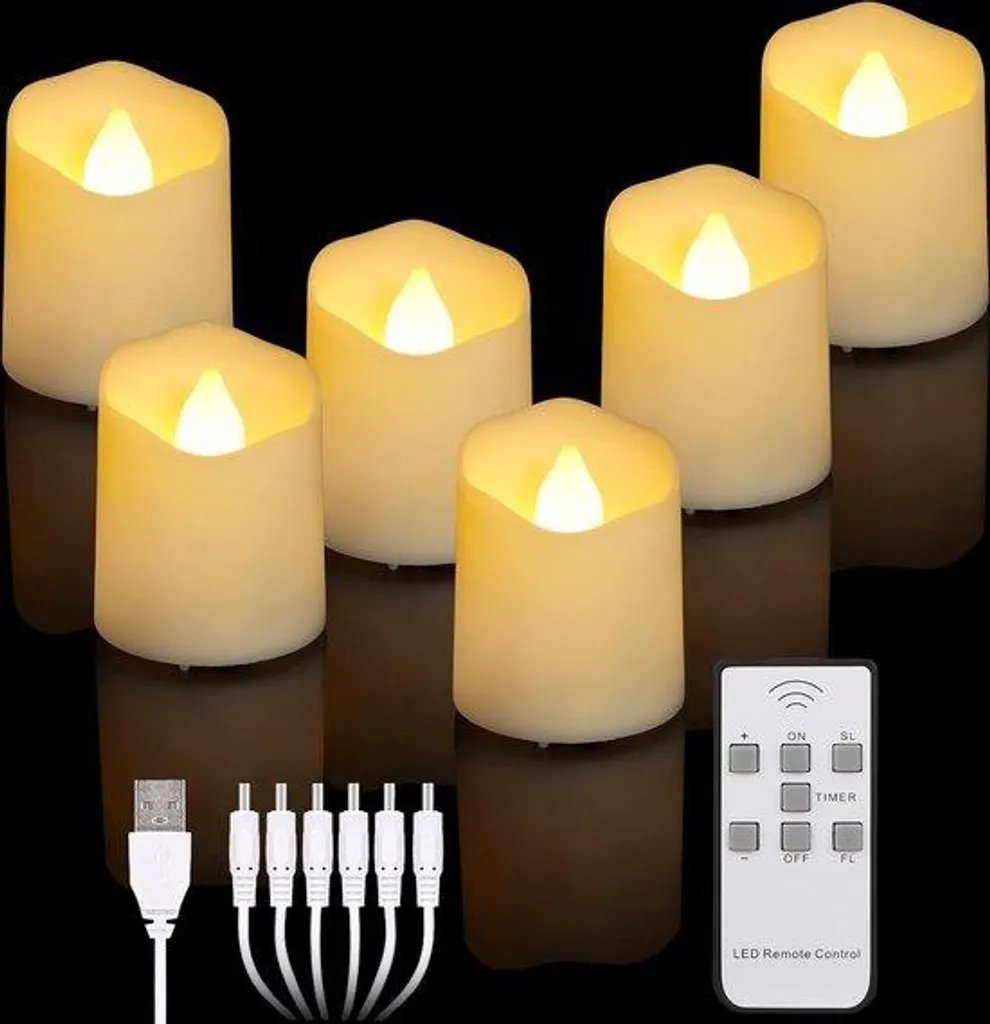 Bougies LED réalistes blanc chaud et télécommande pour déco intérieure