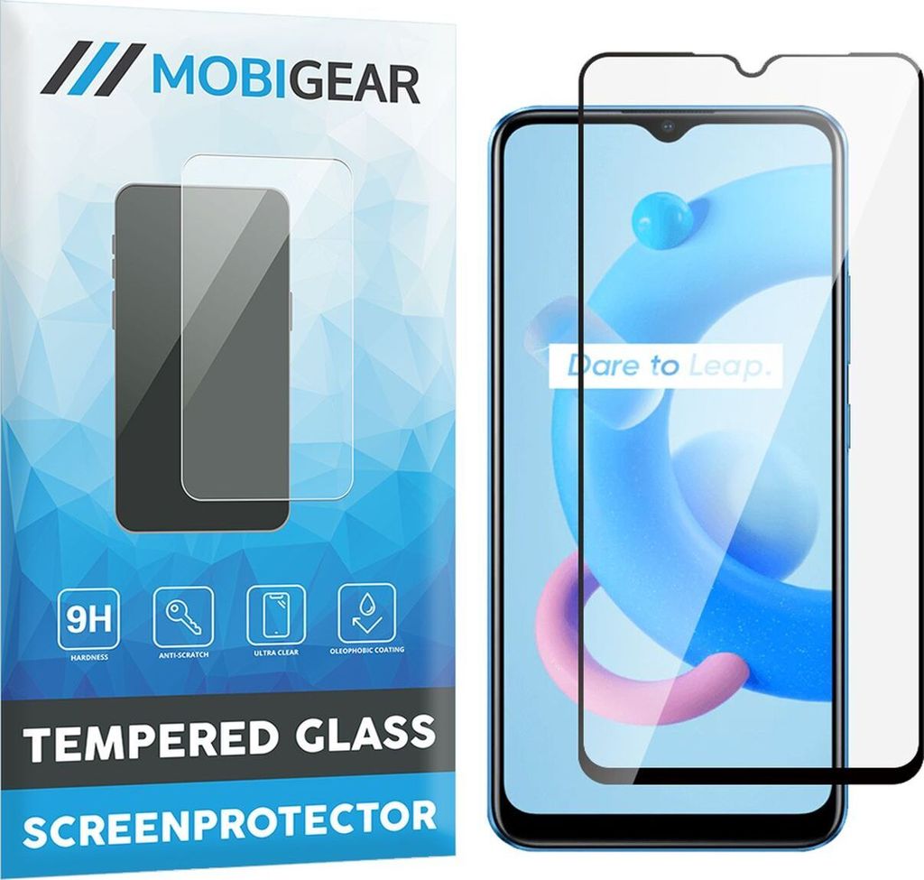 Mobigear Premium Realme C11 (2021) Panzerglas Gehärtetes Glas Displayschutz - Hüllenfreundlich - Schwarz