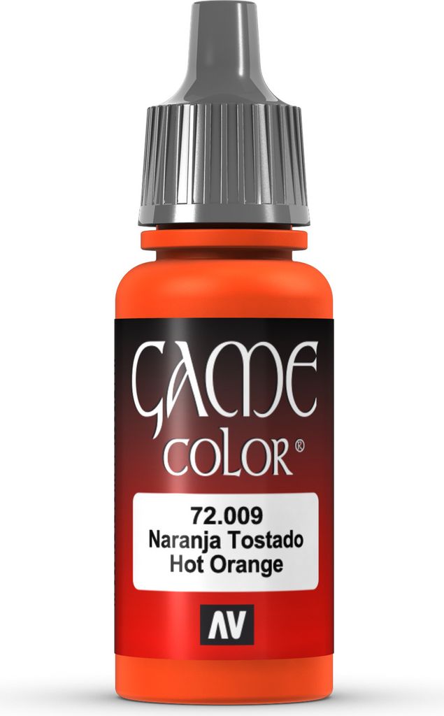Game Color Acrylfarbe Vallejo 72009 Hot Orange 17ml Miniatur Farbe