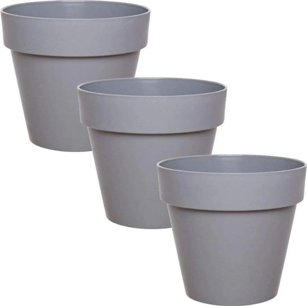 Pots de fleurs pour intérieur et extérieur - Céramique ronde - Lot de 3