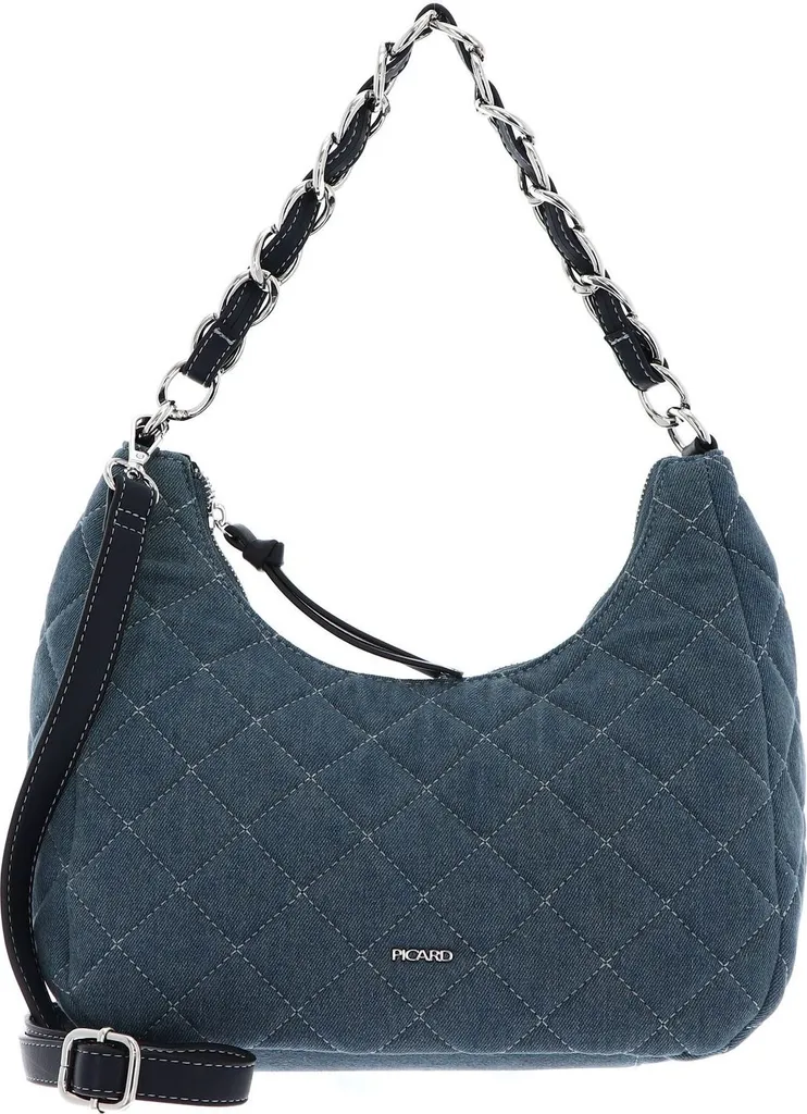 Sac à épaule Rockstar Picard en cuir bleu gris pour femme chic