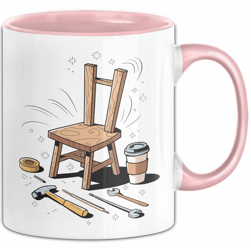 DIY Möbelbauer Tasse Geschenk Lustige Geschenkidee Spruch Für Holz DIY Macher (Rosa)