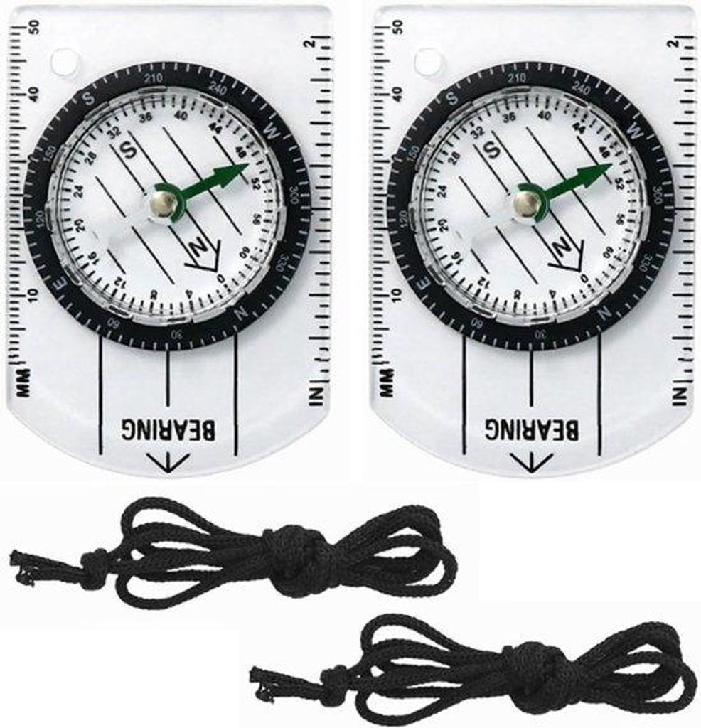 Navigationskompass-Set mit Lineal, 12,5 x 6 cm, für Wandern, Überleben und Navigation