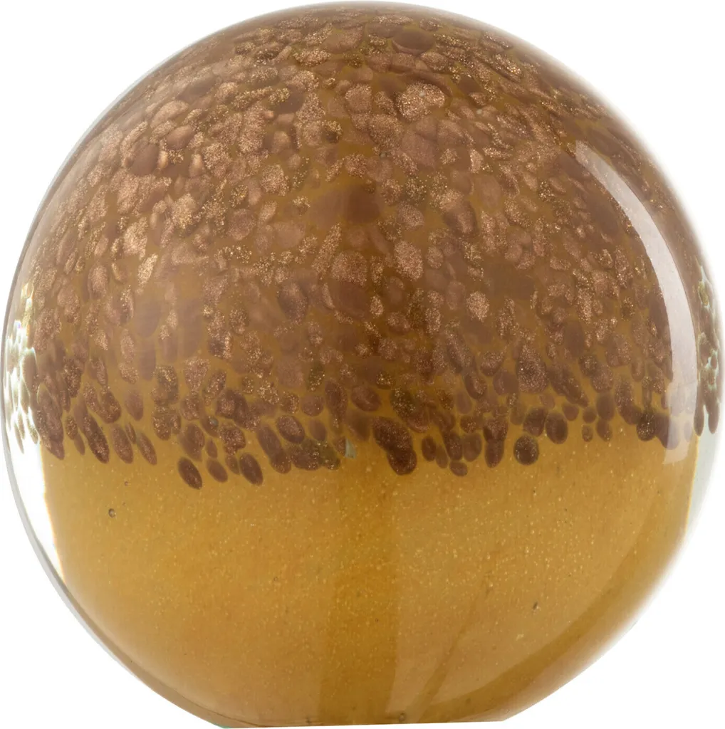 Presse-papier artistique en verre soufflé marron et ocre J-Line