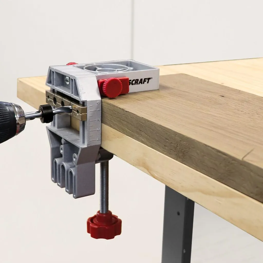 Guide de perçage pour tourillons bois, gabarit métal auto-serrant Pro - 2