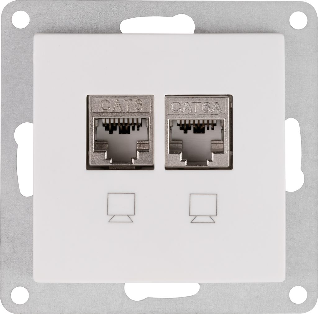 Netzwerk-Dose McPower "Flair", CAT6A, vollgeschirmt, UP, Produktbild 